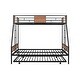 preview thumbnail 7 of 11, Black Twin over Full Metal Bunk Bed with Trundle and Safety Guardrail