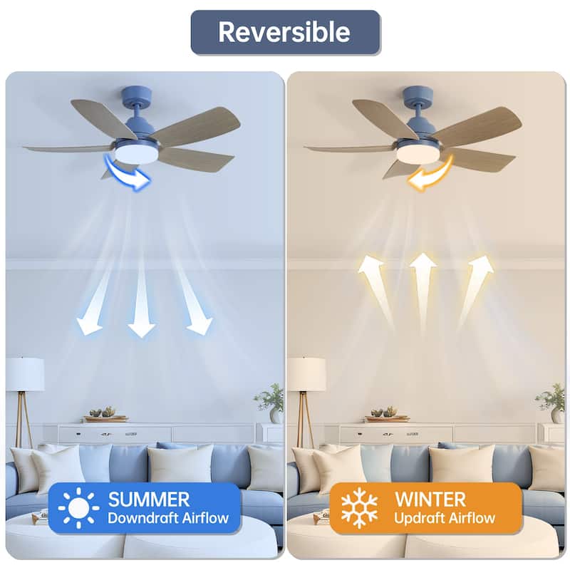 Sofucor 42 Inch Ceiling Fan with Light and Remote,Noiselesss&Reversible DC Motor,Indoor/Living Room Bedroom - 42 Inches