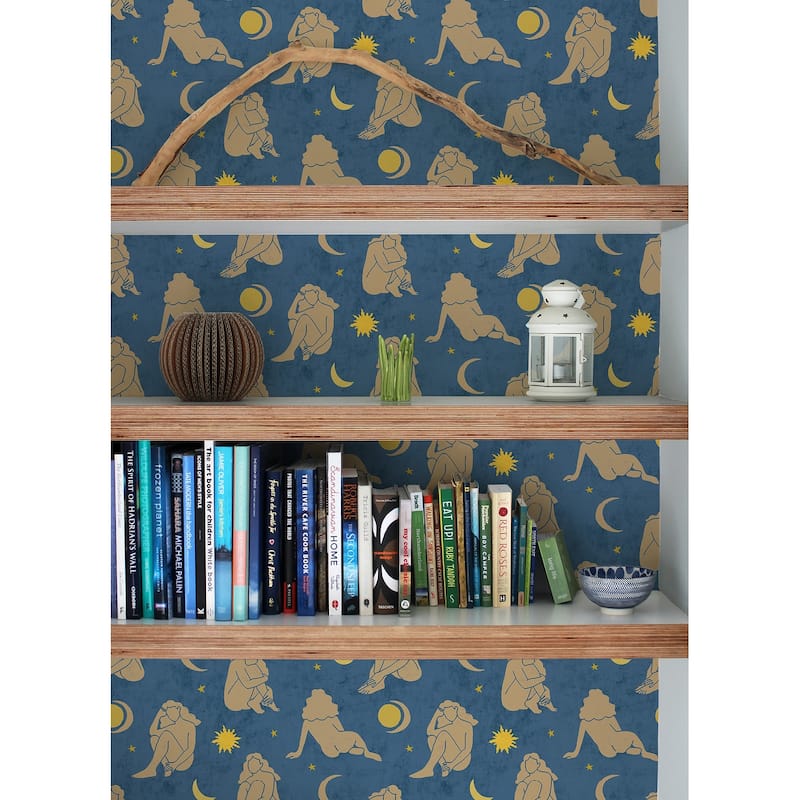 Alja Horvat Dark Blue Nudes Peel & Stick Wallpaper