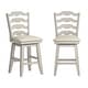 preview thumbnail 4 of 23, Ronda French Ladder Back Swivel Stool Antique White - Counter Height