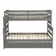 preview thumbnail 6 of 6, Twin over Full Bunk Bed with Twin Size Trundle, Wooden Bed with Safety Full Length Guardrail for Bedroom, Gray