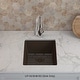 preview thumbnail 2 of 5, 16 Inch Lexicon Platinum Quartz Composite Drop-in Undermount Single Bowl Mocha Kitchen Sink LP-1618-M-SO
