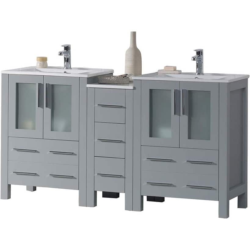 Blossom Sydney 60" Solid Wood Bathroom Vanity Double Sink with Cabinet
