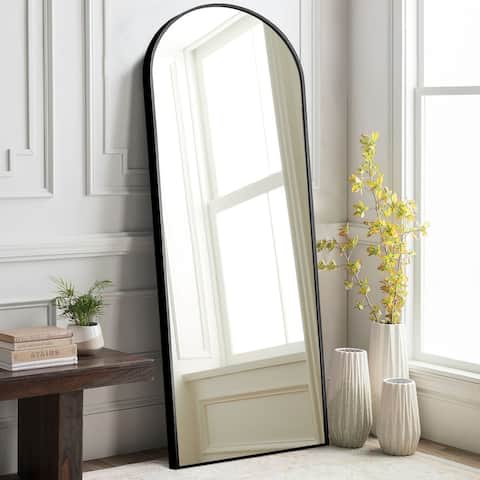 Arched Metal Mirror Full-length Floor Mirror with Standing
