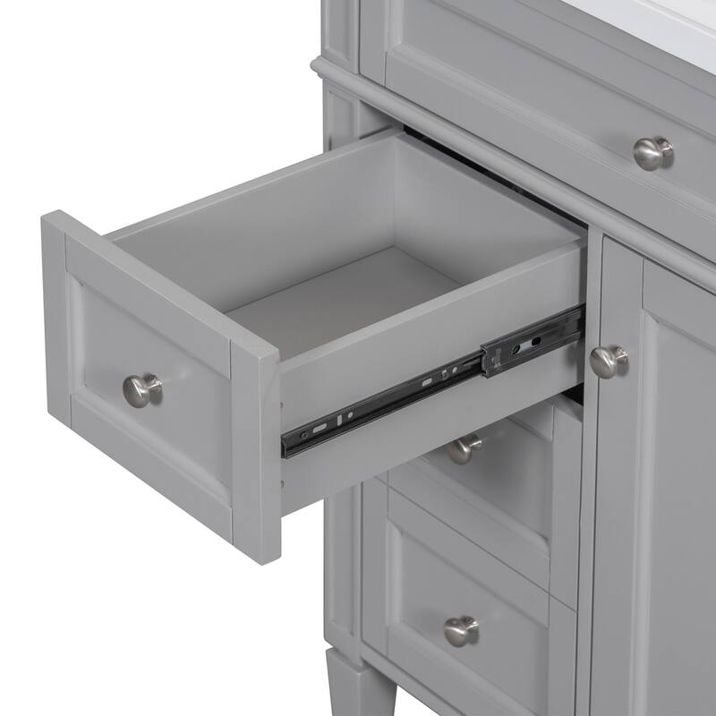 30/36 inches Freestanding Bathroom Vanity Set with Integrated Sink and Drawers