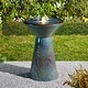 preview thumbnail 29 of 40, Glitzhome 27.5"H Two Birds Embossed Pedestal Ceramic LED Birdbath Fountain with Pump