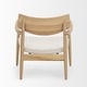 preview thumbnail 5 of 10, Mercana Haggen Light Brown Oak Wood w/ Cream Fabric Accent Chair - 27.6L x 26.8W x 28.4H