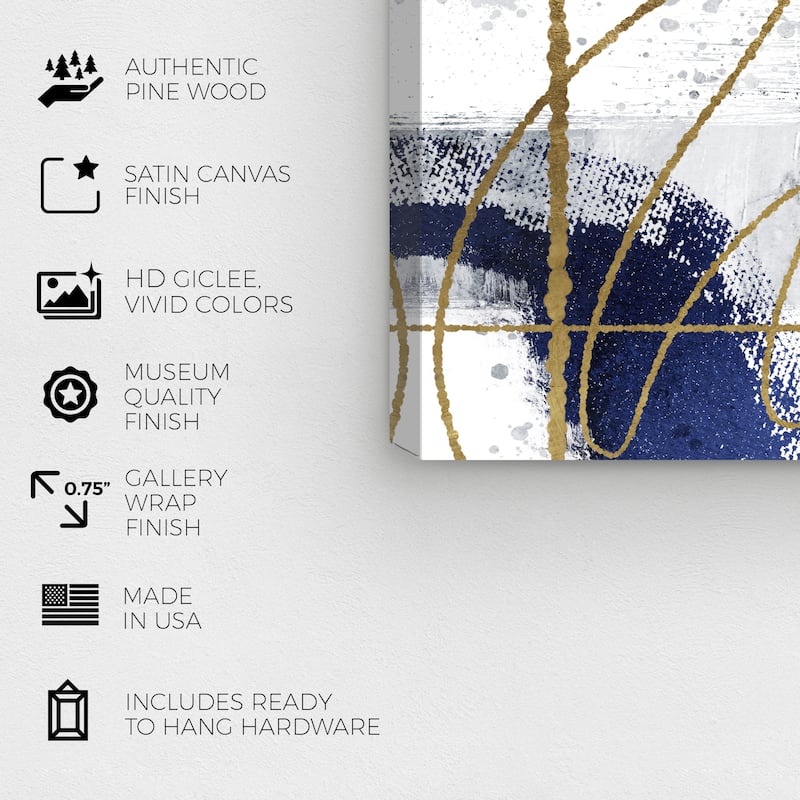 Wynwood Studio Canvas Abstract Royal Blue Eyes White and Dark Blue Modern & Contemporary Wall Art Canvas Print