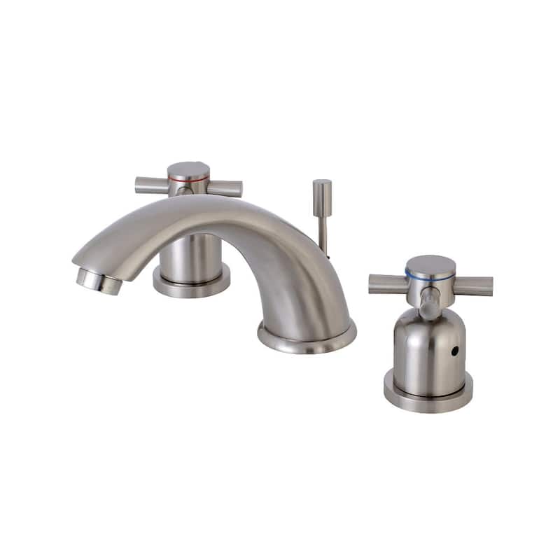 Kingston Brass Concord 1.2 GPM Widespread Bathroom Faucet with Metal - Brushed Nickel