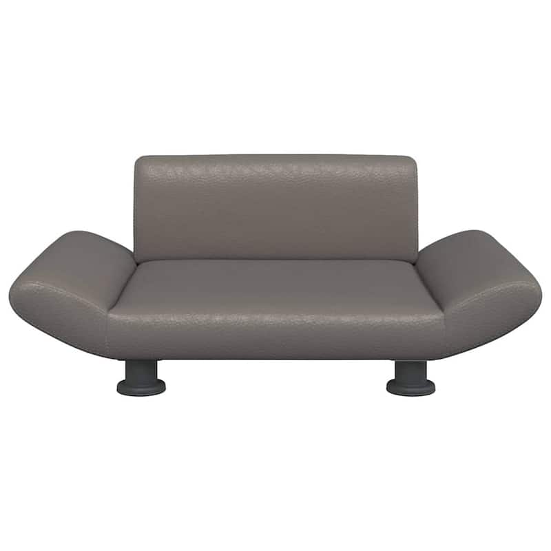 vidaXL Dog Bed Grey 70x45 x 11.0 " Faux Leather - 27.6 x 17.7 x 11.0"