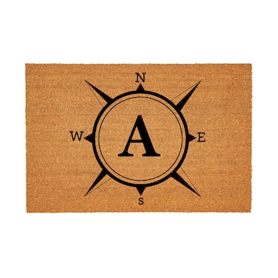 Coastal Coir Mat Compass Monogram 36"x24"