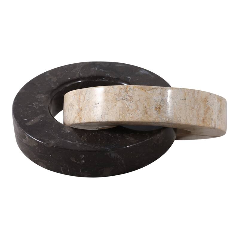 Stone Marble Decorative Object Modern Ring Design for Home - 7" Ivory - 10" x 7" x 7"
