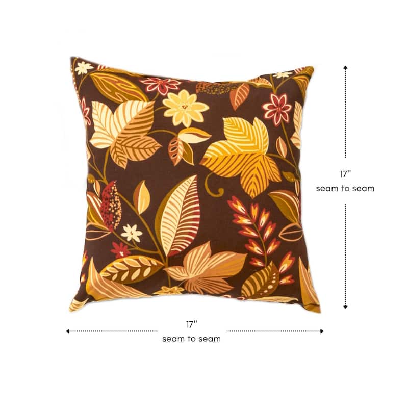 Timberland Floral Outdoor 17-inch Accent Pillow (Set of 2) by Greendale Home Fashions