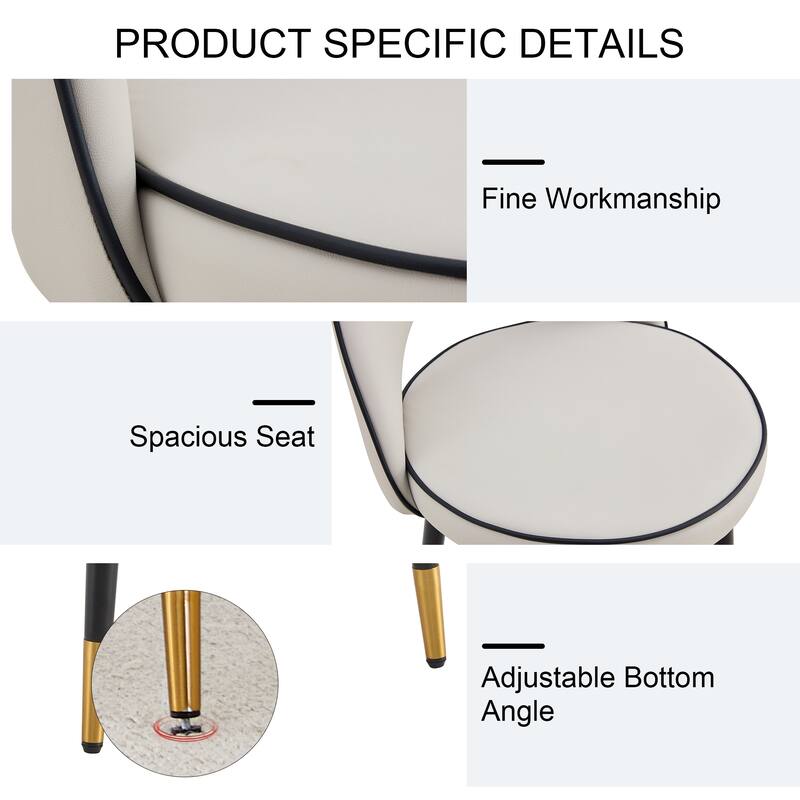 360 ° rotatable bar chair.Modern PU comfortable upholstered bar chair with smooth and beautiful black metal legs for di