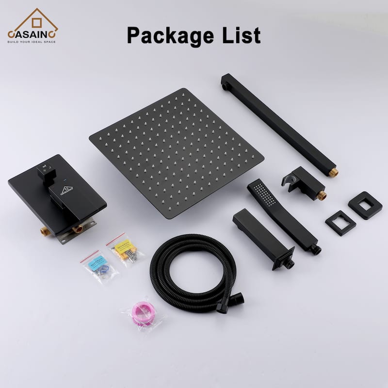 CASAINC 3-Function 12-In Wall Mounted Shower System