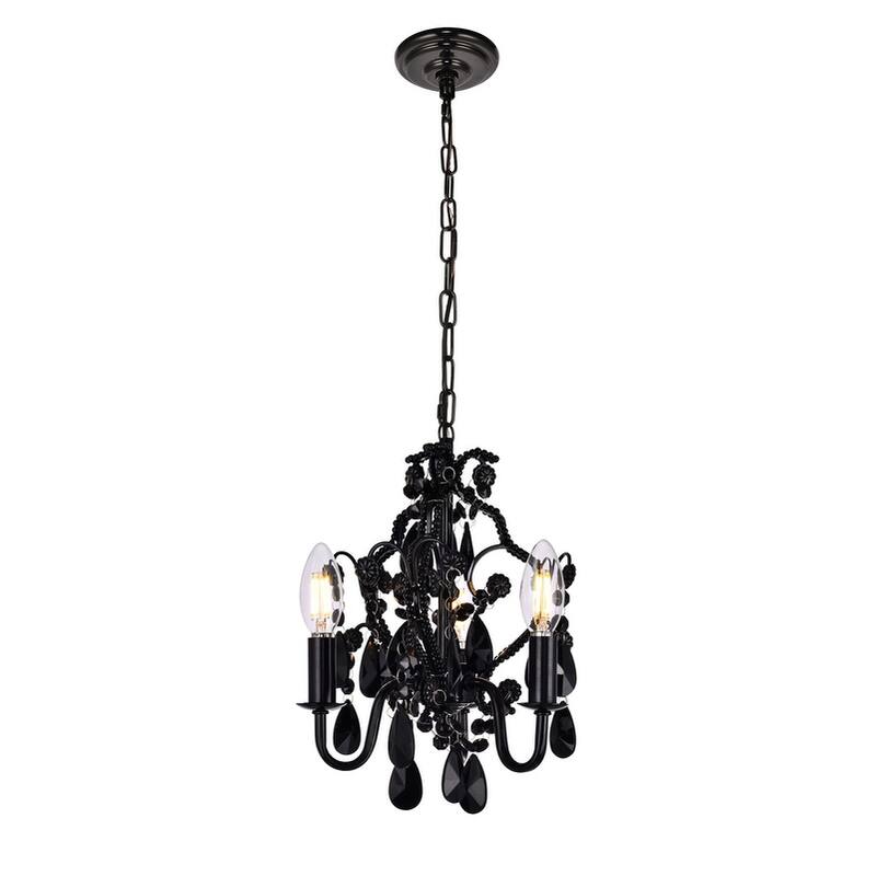 Karter Collection Pendant D9.5 H12.2 Lt:3 Polished Black Finish - polished black