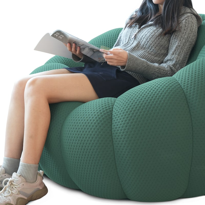 2PCS 3D Honeycomb Fabric Upholstered Bubble Sofa, 3 Seater Bubble Couch and Single Sofa for Living Room