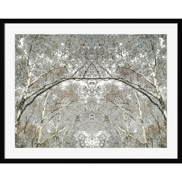 White and Gray Tree Printed Rectangular Wall Art Decor 18" x 21" - N/A