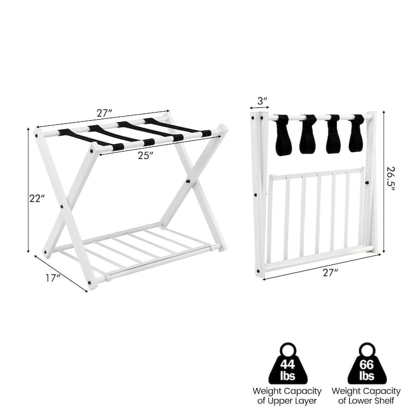 Costway Set of 2/4 Folding Metal Luggage Rack Suitcase Shoe Holder