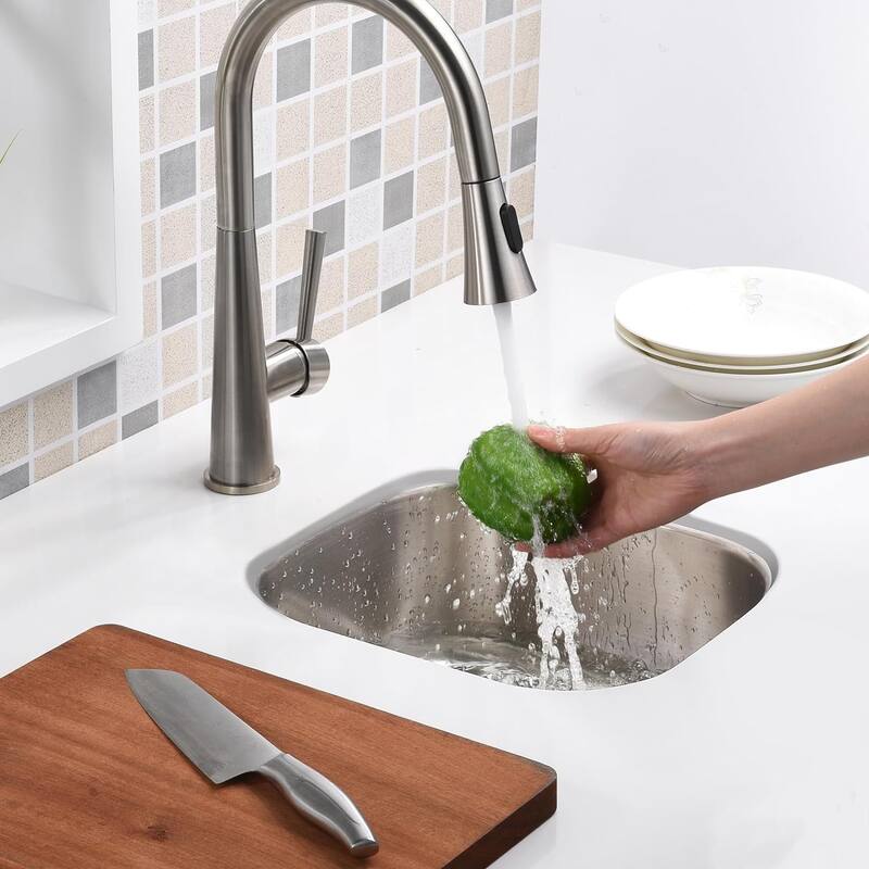 CB HOME 15'' Undermount Bar Sink, Drop in Stainless Steel RV Sink 18 Gauge, Single Bowl Small Kitchen Sink With Basket Strainer