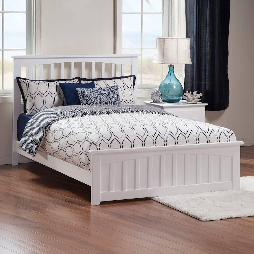 Mission Queen Foundation Bed Frame with Matching Footboard in White