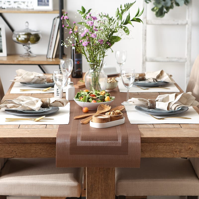 Design Imports PVC Doubleframe Table Runner (0.25 inches high x 14 inches wide x 72 inches deep) - 72"x14"
