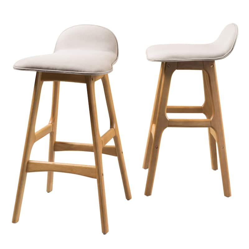Anatoli Mid-century Modern Upholstered Barstool (Set of 2) by Christopher Knight Home