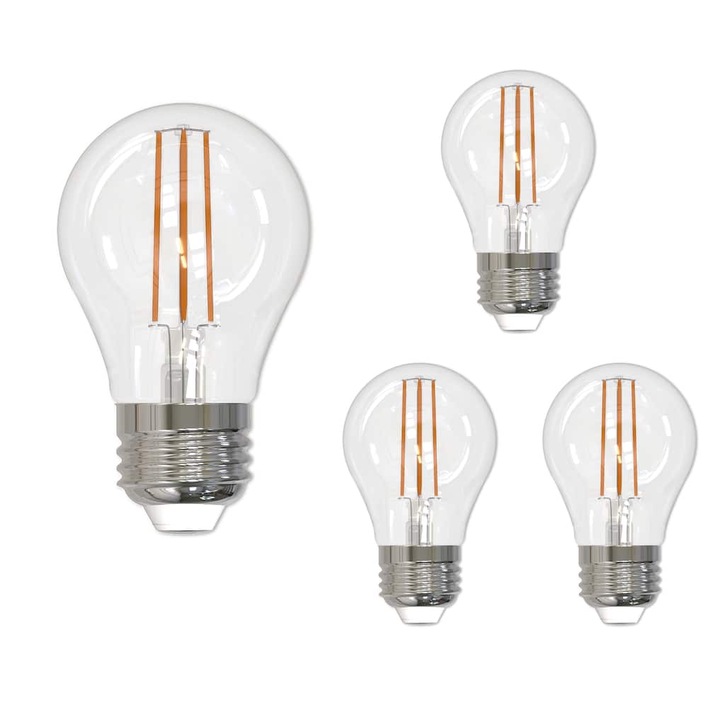 Bulbrite LED Filament Pack of (4) 7 Watt Dimmable A15 Light Bulb with Clear Glass Finish and Medium (E26) Base