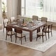 preview thumbnail 6 of 15, 71" Rustic Dining Table for 6–8, Wood Rectangular Kitchen Table with Trim Edge, Brown
