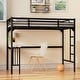 preview thumbnail 3 of 8, Twin Metal Loft Bed with Integrated Desk and Guardrails , Sturdy Construction