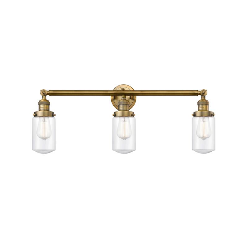 Innovations Lighting Dover 3 Light 31" Wide Bathroom Vanity Light - Brushed Brass / Clear