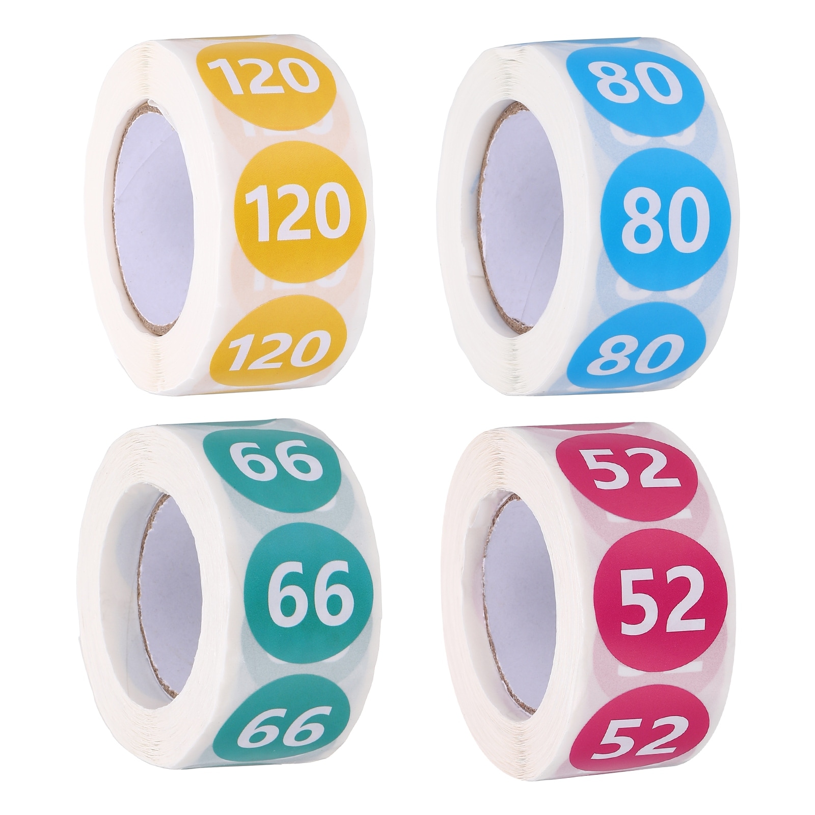1 Set Clothing Size Stickers 52/66/80/120, Size Labels - 1.18*2.55 Inch