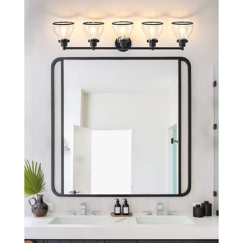 Hermosa Black 5-Light Bathroom Vanity Light