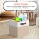 preview thumbnail 8 of 64, Foldable Collapsible Storage Box Bins Linen Fabric Shelf Basket Cube Organizer with Leather Handles - Set of 6