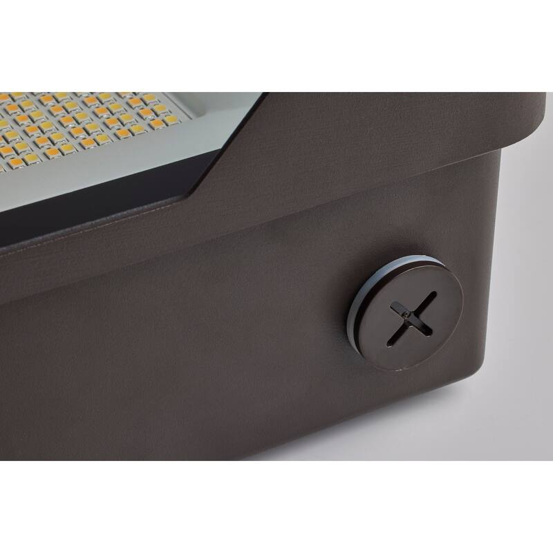 LED Tempered Glass Flood Light with Bypassable Photocell 3K/4K/5K 100W/125W/150W - Bronze