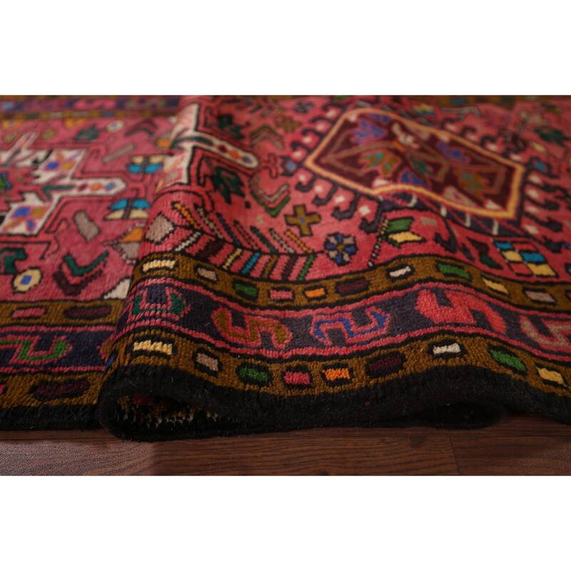 Tribal Gharajeh Persian Runner Rug Handmade Red Wool Carpet - 2'4"x 11'1"