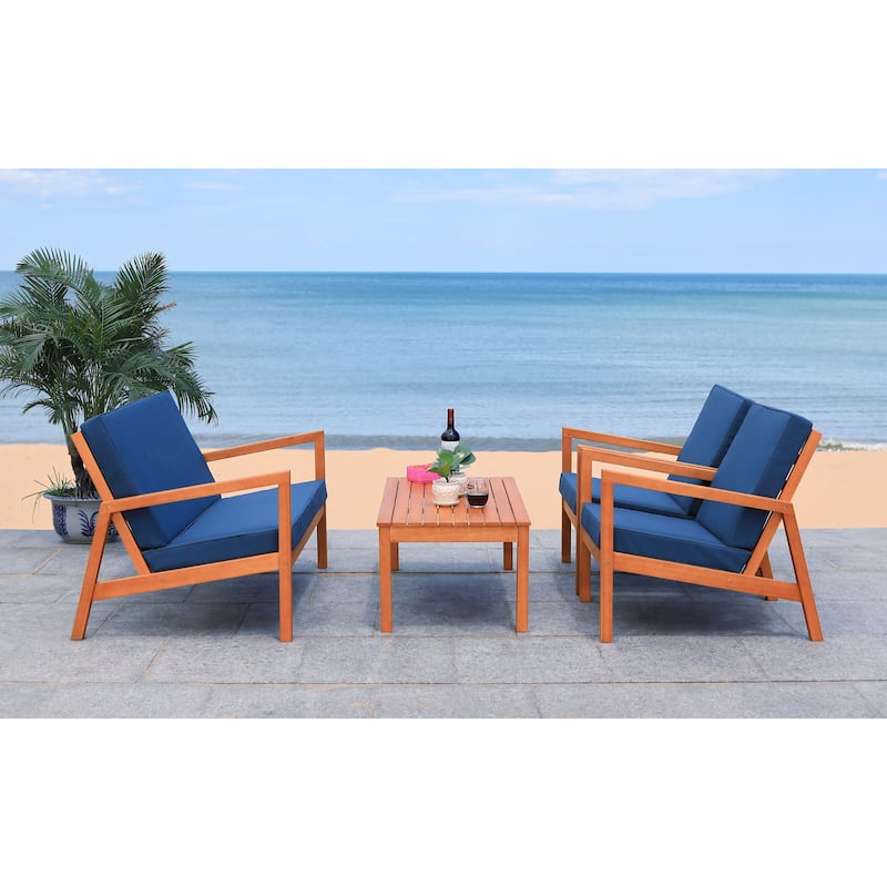 SAFAVIEH Outdoor Giana 4-Piece Living Set - 46W x 29D x 31H