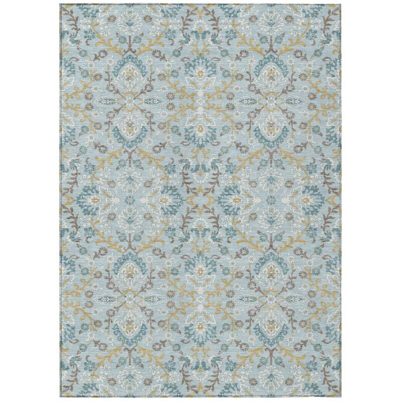 Machine Washable Indoor/ Outdoor Traditional Hartman Chantille Rug