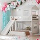 preview thumbnail 2 of 15, Playhouse-inspired Style Twin Over Full Wooden Bunk Bed,Loft Bed with Playhouse,Farmhouse, Ladder, Slide and Guardrails