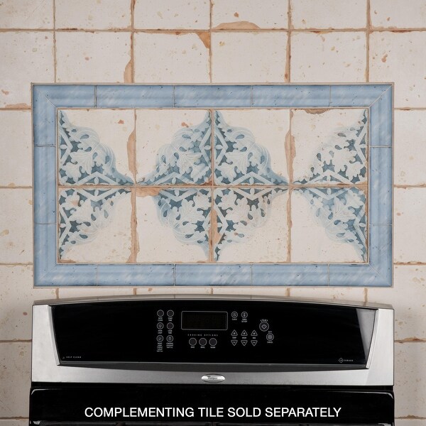 SomerTile Artisan Azul 2" x 6.5" Ceramic Moldura Wall Trim Tile. Opens flyout.
