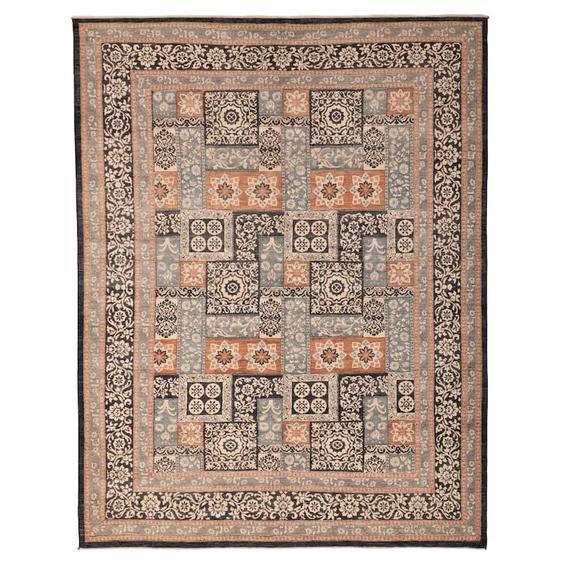 ECARPETGALLERY Hand-knotted Lahore Finest Collection Black, Copper Wool Rug - 9'1 x 11'9