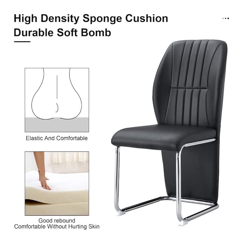 Set Of 4 Dining Chairs High Backrest