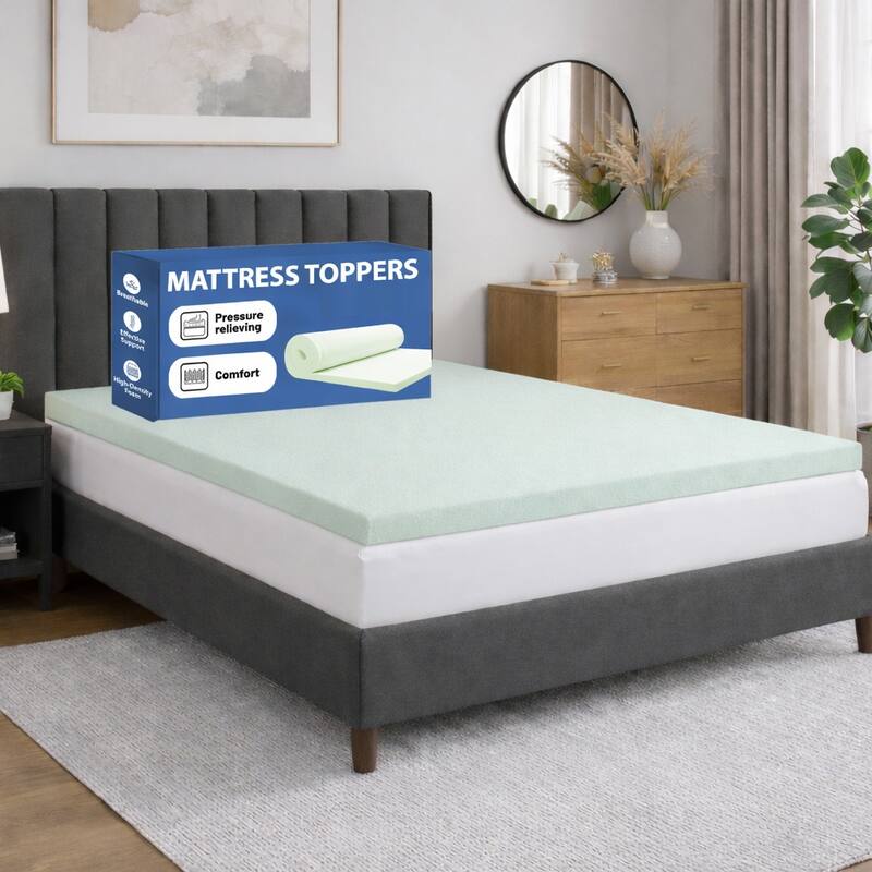 ONETAN, 2-inch High Density Foam Mattress Toppers,Add Comfort To Mattress