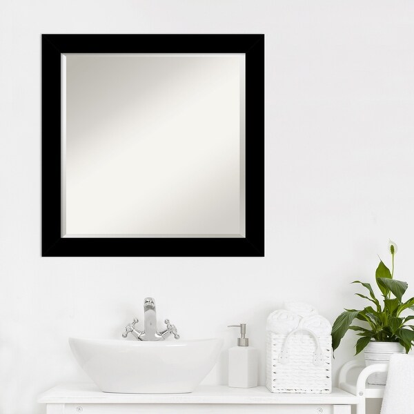 Brushed Beveled Framed Bathroom Vanity Wall Mirror - Brushed Black