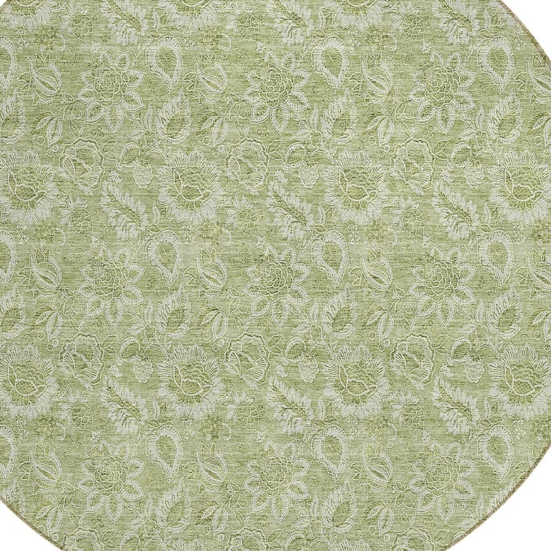 HomeRoots Floral Transitional Rectangle Outdoor Rug