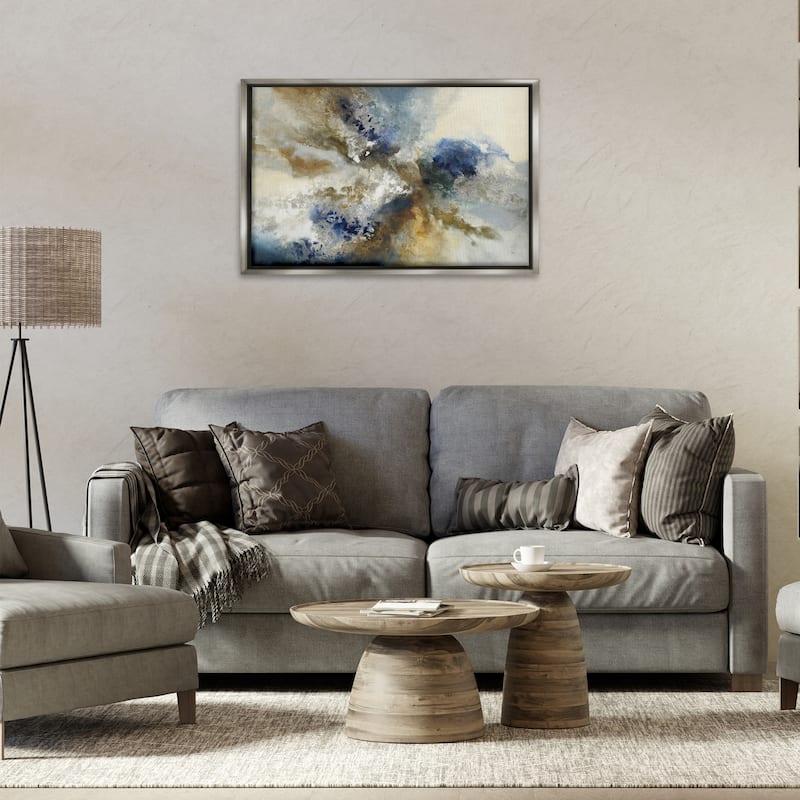 Stupell Expressive Neutral Distortion Framed Floater Canvas Wall Art Design By K. Nari