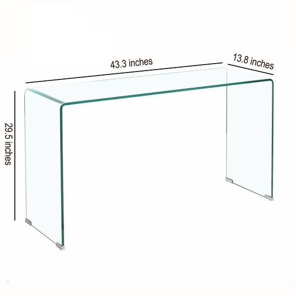 12mm Tempered Glass Console Table, Transparent Tempered Glass Console