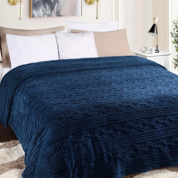 Superior Arctic Boho Jacquard Plush Fluffy Fleece Blanket Superior Arctic Boho Jacquard Plush Fluffy Fleece Blanket