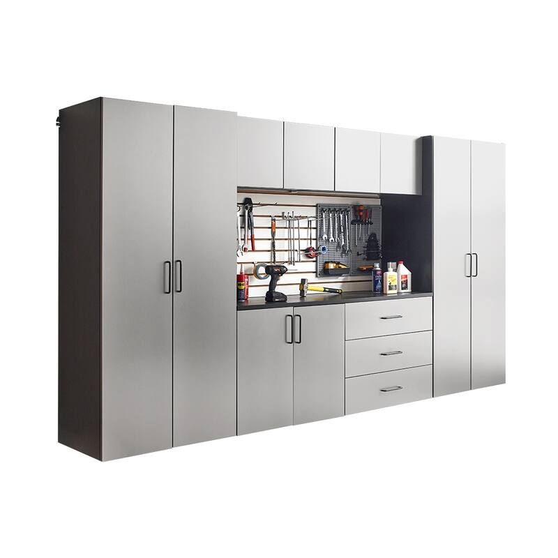 Astro Series 128 in. W x 79 in. H x 20 in. D Garage Cabinet Set A (7-Piece) - 19.69" D x 126" W x 78.74" H.