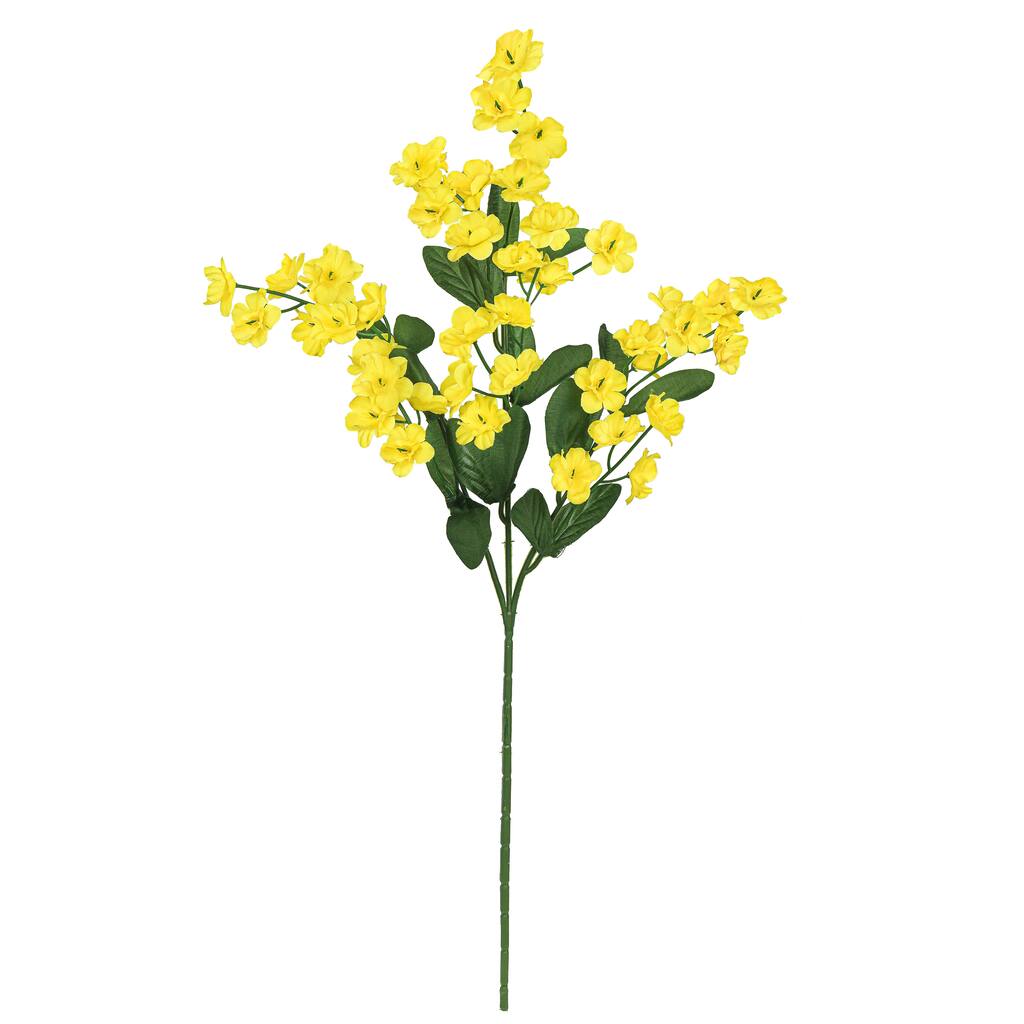 Set of 12 Yellow Artificial Baby's Breath Gypsophila Flower Stem Spray 18in - 18" L x 5" W x 3" DP
